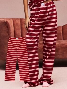 PARKE Women's Red Striped Lounge Boxer Pants